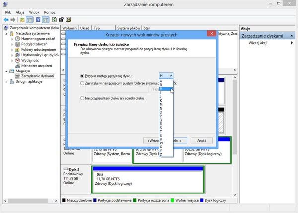 Zarzadzanie dyskami w Windows 8