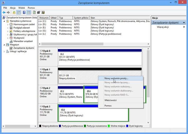Zarzadzanie dyskami w Windows 8