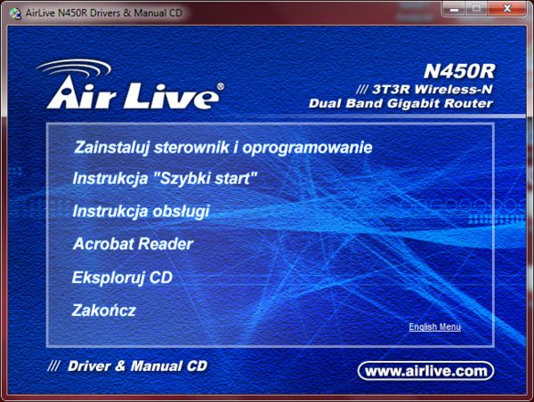 AirLive N450R 3T3R Wireless-N Dual Band Gigabit Router