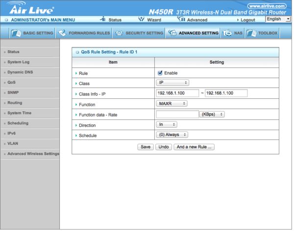 AirLive N450R 3T3R Wireless-N Dual Band Gigabit Router