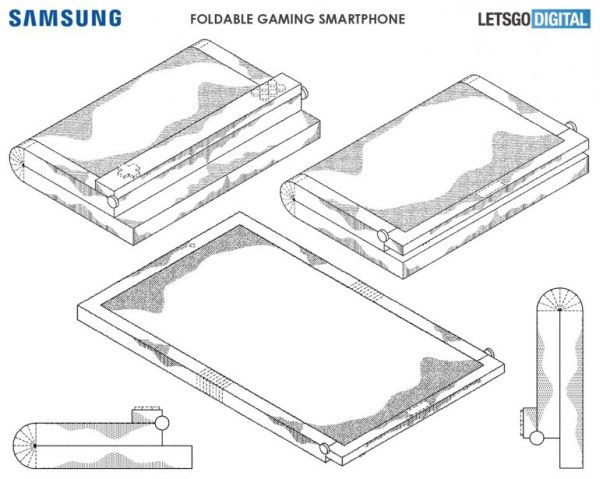Składany smartfon do gier Samsung patent