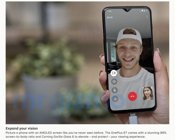 OnePlus 6T ekran