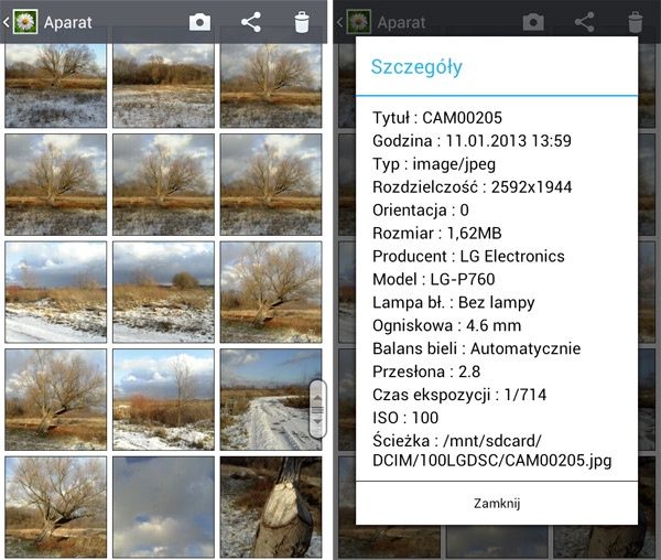 Galeria zdjęć z aparatu