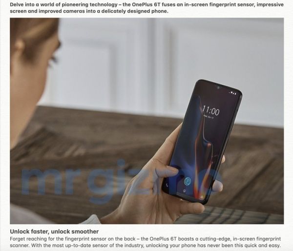 OnePlus 6T czytnik