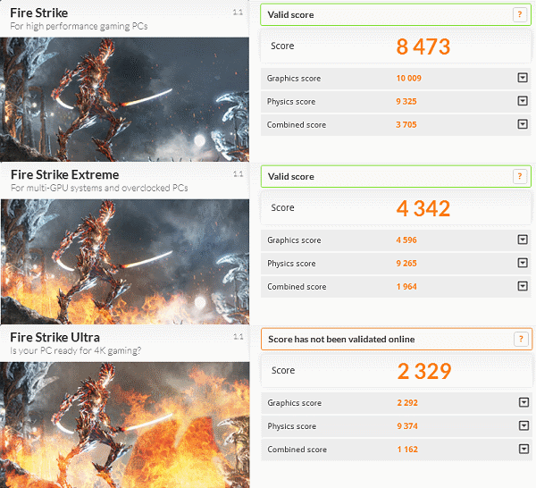 Asus G751JY test 3D Mark