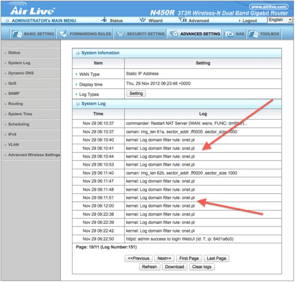 AirLive N450R 3T3R Wireless-N Dual Band Gigabit Router