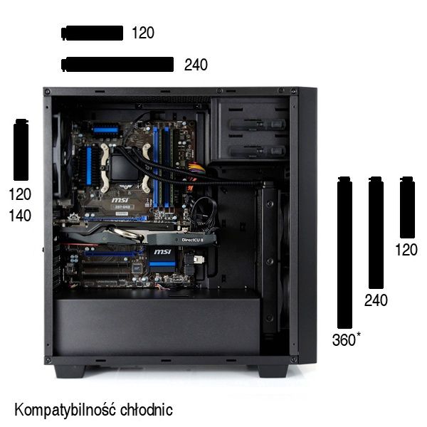 SilentiumPC Aquarius M60W Pure Black obudowa