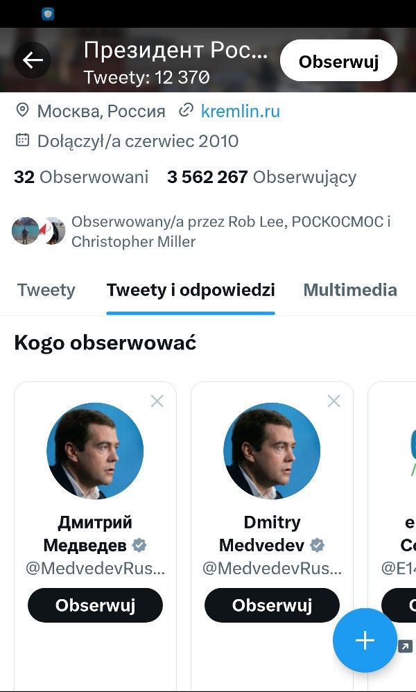 sugestie prokremlowskich kont, Twitter
