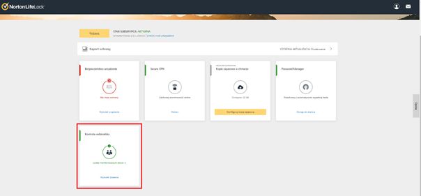 Zarządzanie urządzeniami dzieci podpiętymi pod kontrolę rodzicielską w norton 360