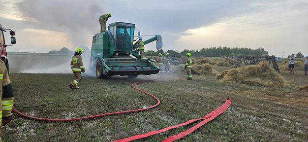 Pożar kombajnu w Staroźrebach 