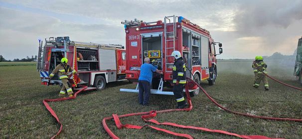 Pożar kombajnu w Staroźrebach 