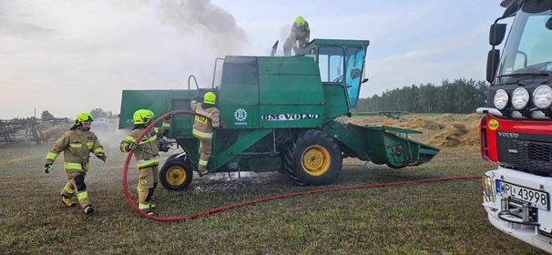 Pożar kombajnu w Staroźrebach 