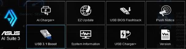 Funkcja ASUS AI Suite 3 - USB 3.1 Boost