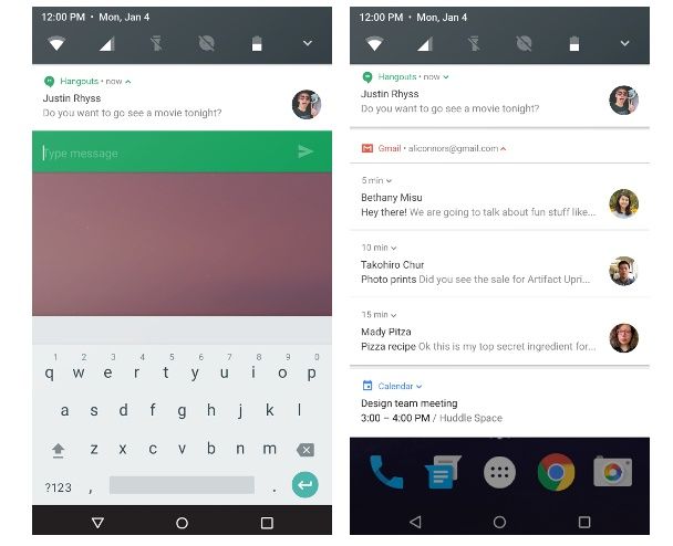 Android N powiadomienia