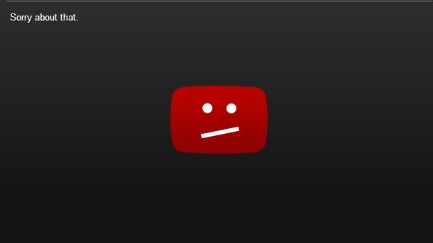 YouTube błąd