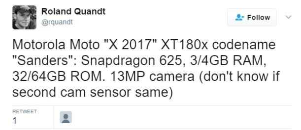 Moto X (2017) specyfikacja