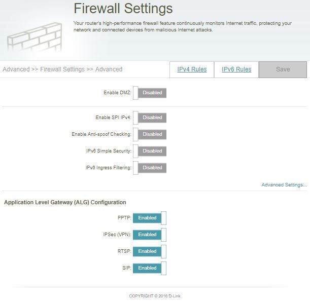 D-Link DIR-882 firewall