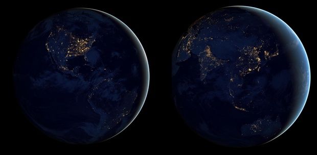 Światła Ziemia Blue Marble