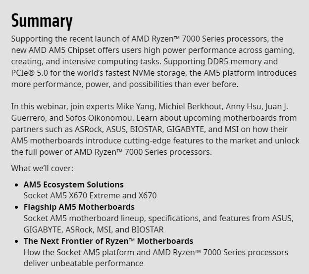 AMD Meet the Experts