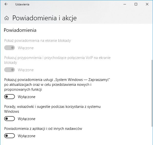Windows 10 powiadomienia i akcje