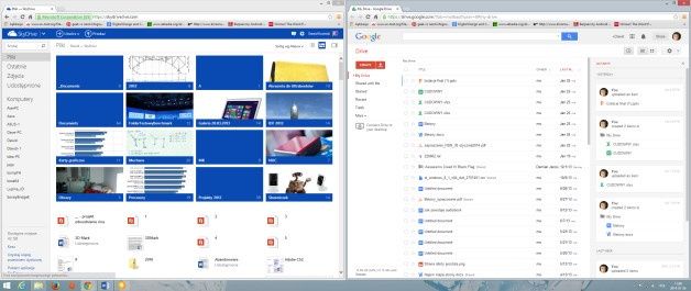 Jednymi z bardziej popularnych, chmurowych dysków dostępnych w Internecie są Skydrive i Google Disk.