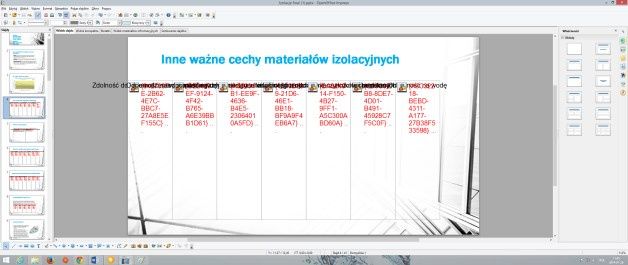 Przygotowana prezentacja po otwarciu w Open Office również nie nadawała się do użytku.