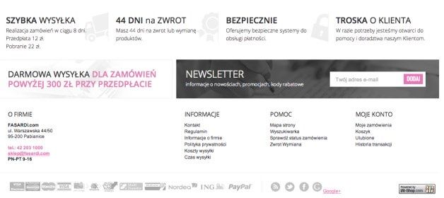 Istotnym elementem budującym zaufanie do handlowej witryny internetowej jest uwypuklenie cech związanych z  bezpieczeństwem i skutecznością e-sklepu, takich jak szybkość wysyłki, możliwość zwrotu towaru itp. [źródło: IAI S.A.]