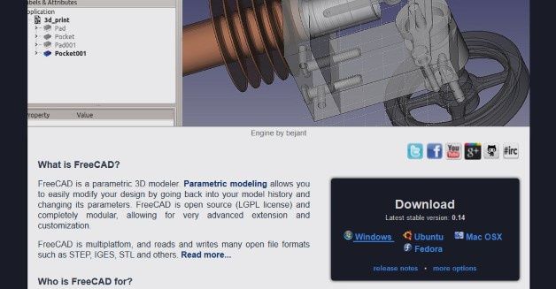 Ilustracja 1: Dostępna jest już wersja programu FreeCAD 0.14.