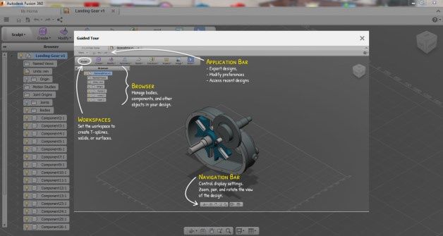 W Autodesk Fusion 360 dostępne są samouczki.