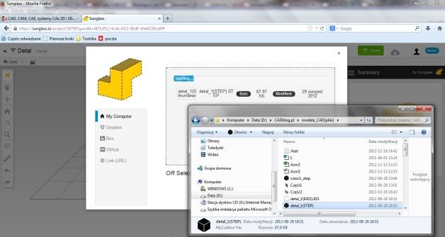 W Sunglass w łatwy sposób możemy wczytywać pliki albo z lokalnego komputera, albo z innych miejsc sieciowych takich jak np. DropBox.