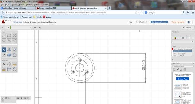 AutoCAD360 cechuje się obecnością podstawowych narzędzi, przejrzystym ekranem oraz znakomitymi możliwościami pracy w zespole.