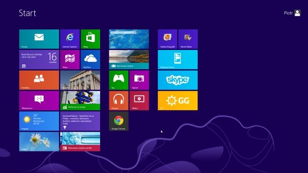 Ekran startowy Windows 8