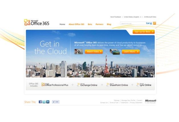 Office 365 – strona domowa. [źródło: Microsoft]