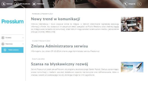Biuro prasowe może zostać zintegrowane z istniejącą witryną firmową lub działać niezależnie.