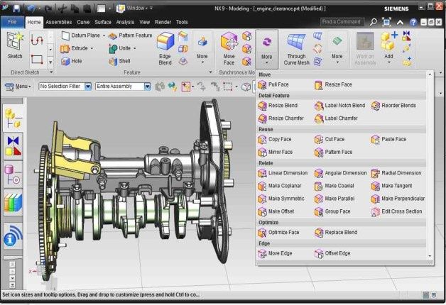 Wstążki w programie Siemens NX 9. [źródło: Siemens PLM Software]