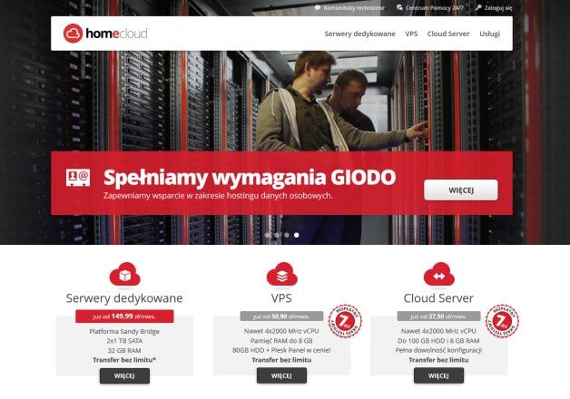 Usługi homecloud.pl. [źródło: home.pl]