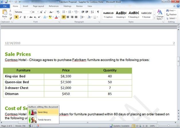 Office 365 – praca grupowa. [źródło: Microsoft]