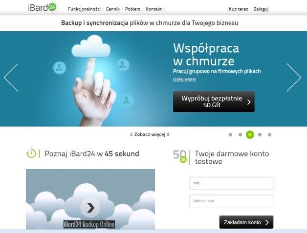 iBard24 to usługa backupu i synchronizacji danych odbywająca się całkowicie w środowisku chmurowym. [źródło: Comarch]