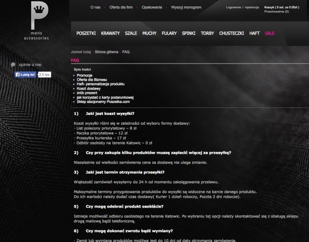 Podstrona FAQ musi zawierać odpowiedzi na najważniejsze z punktu widzenia klienta pytania. [źródło: IAI S.A.]