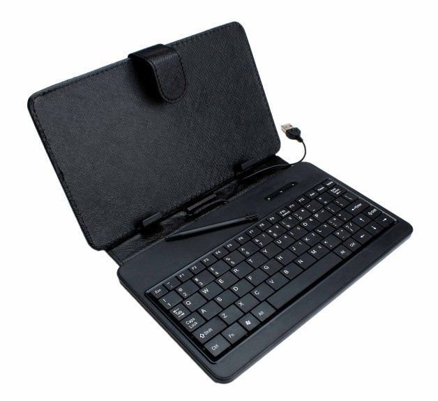 Przykład uniwersalnej tabletowej klawiatury firmy Tradus podłączanej za pomocą złącza USB. [źródło: Tradus]