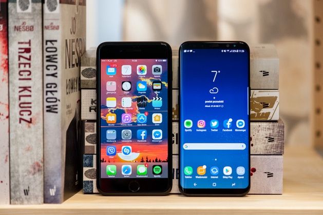 iPhone 7 Plus i Galaxy S8+ porównanie wielkości