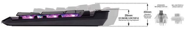 Corsair K70 RGB MK.2 Low Profile switch