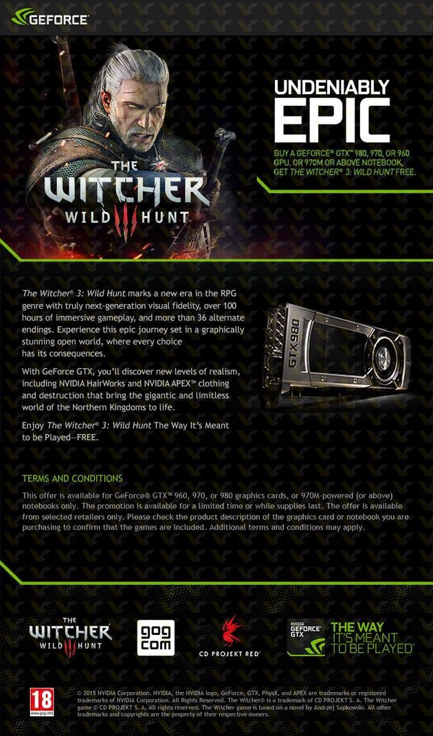 Wiedźmin 3: Dziki Gon - promocja z kartami Nvidia GeForce GTX 900