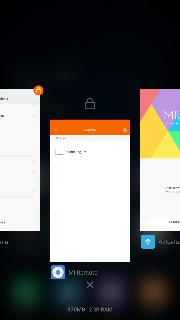 Xiaomi Redmi Note 3 utrzymanie aplikacji w pamięci