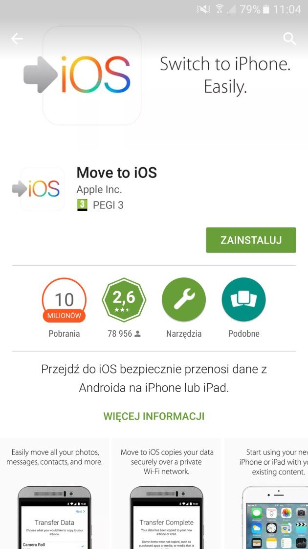 move to iOS play store