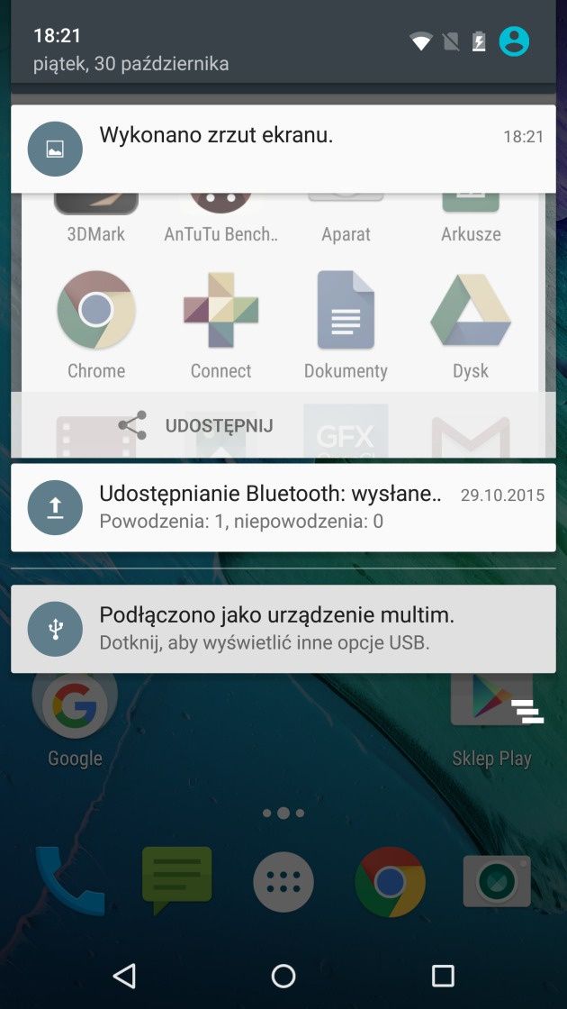 Interfejs Motorola Moto X Style powiadomienia