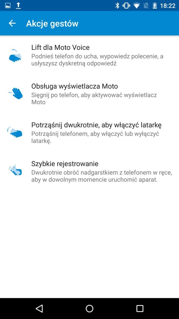 akcje gestów