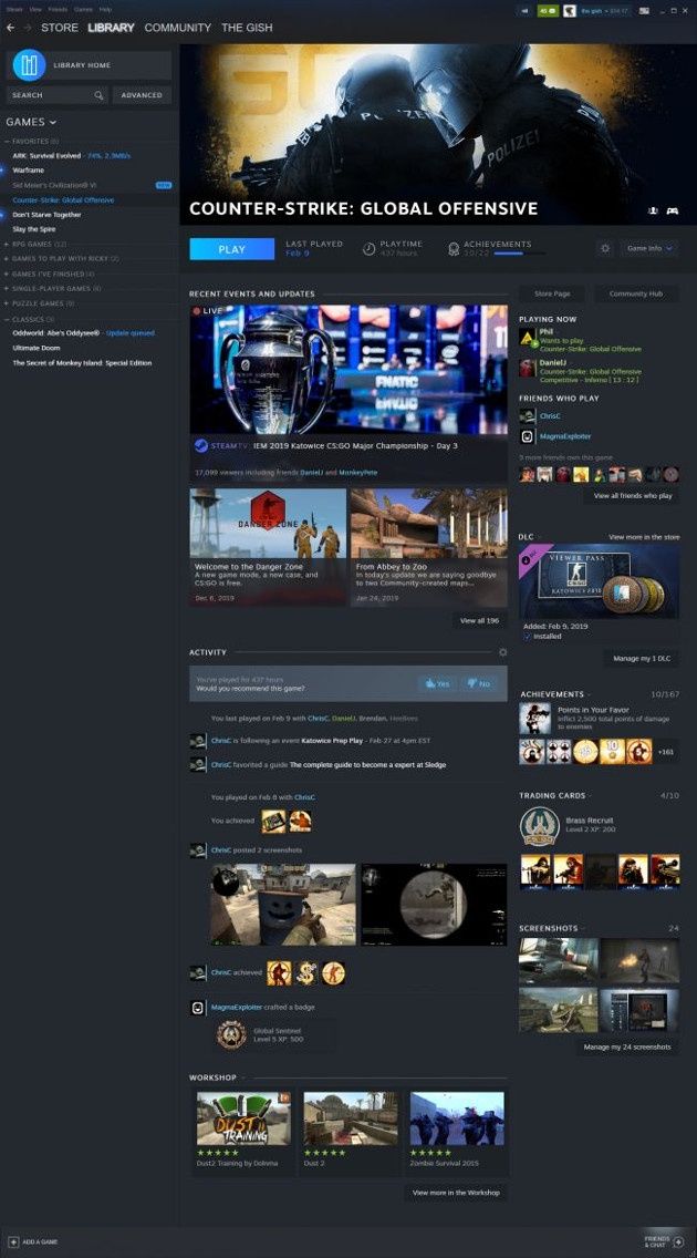 Steam nowy karta
