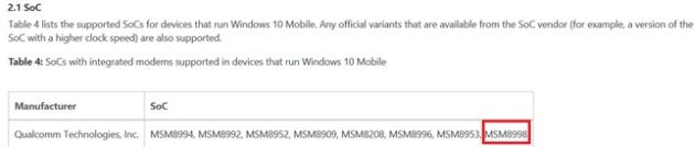 Snapdragon 830 Microsoft przeciek