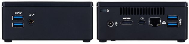 Gigabyte BRIX - złącza na obudowie